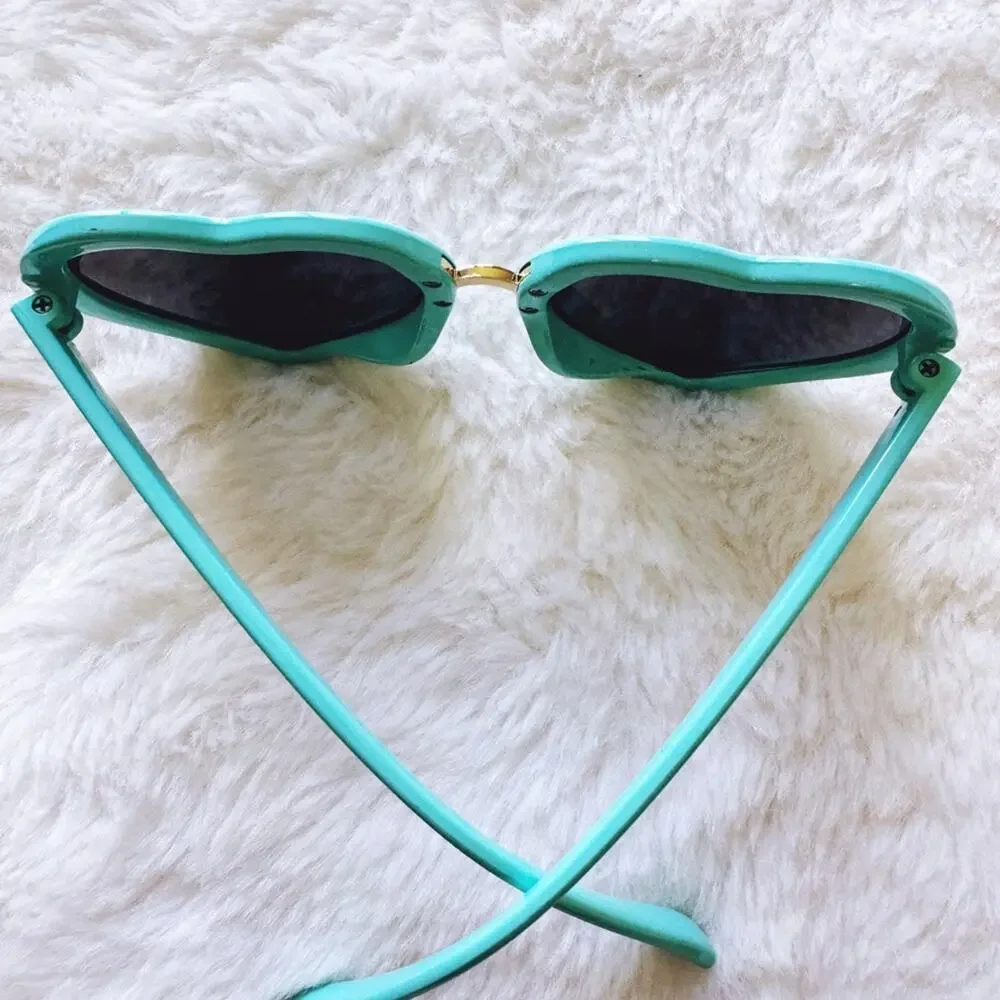 Pixie Green Girl Heart-shape Sunglasses